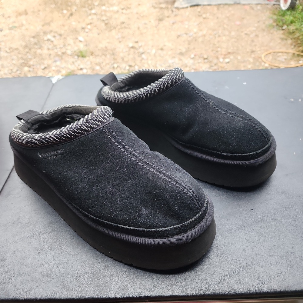 UGG KOOLABURRA BURREE BLACK SUEDE SHEARLING MEN'S SLIPPERS Size 10